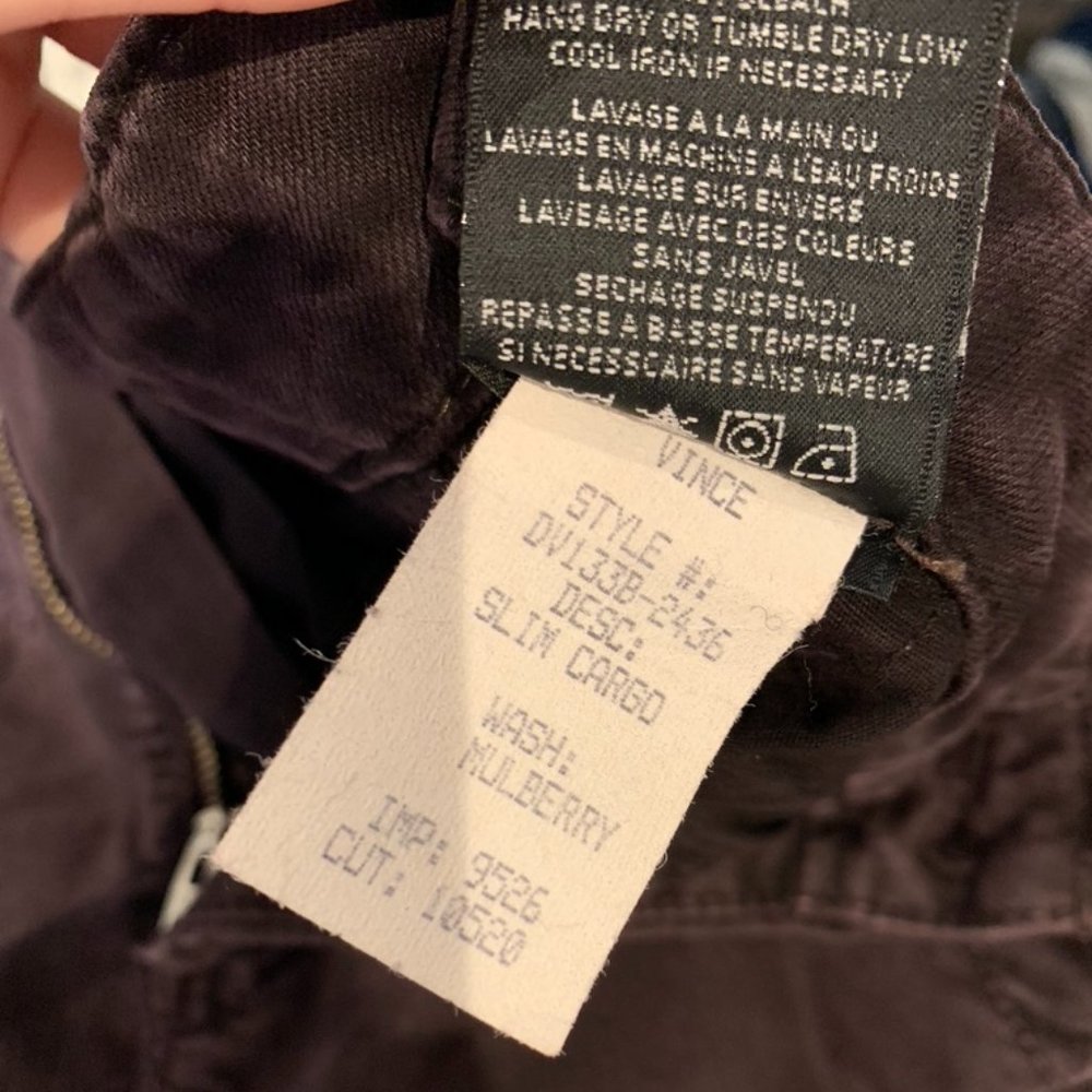 VINCE Mulberry Slim Cargo Jeans - Size 26 - Picture 5 of 5